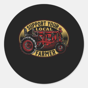 Support Your Local Farmer Classic Round Sticker