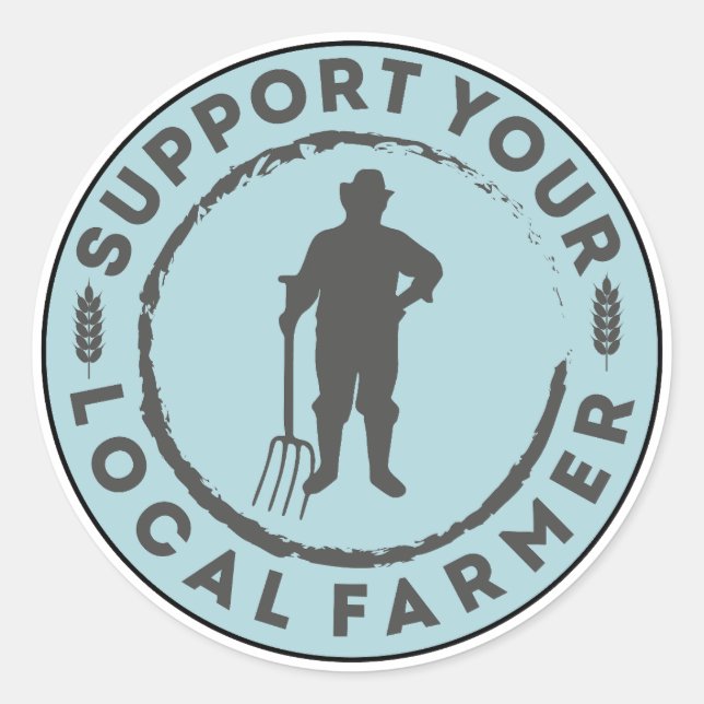 Support Your Local Farmer Classic Round Sticker (Front)