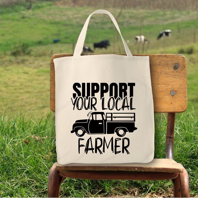 Support Your Local Farmer Truck Tote Bag (Creator Uploaded)