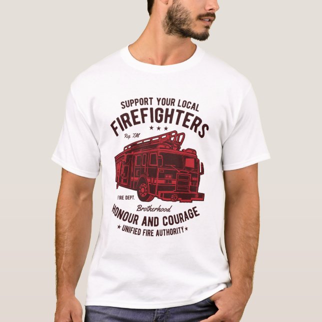 Support your local Fire Fighters Men's shirt (Front)