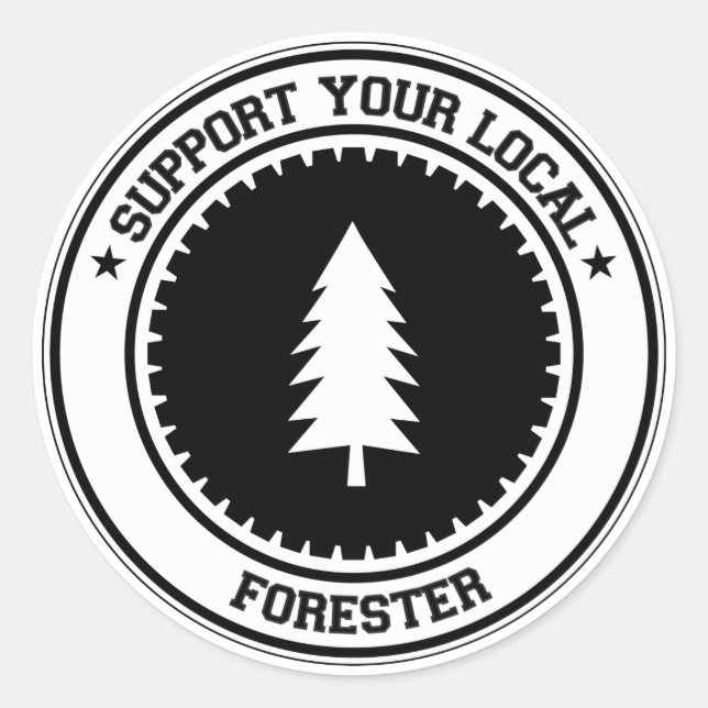 Support Your Local Forester Classic Round Sticker (Front)
