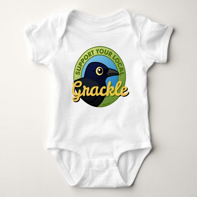 Support Your Local Grackle Baby Bodysuit (Front)