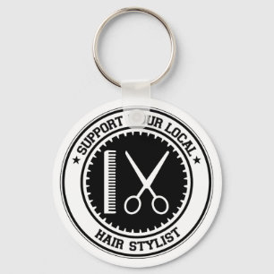 Support Your Local Hair Stylist Key Ring
