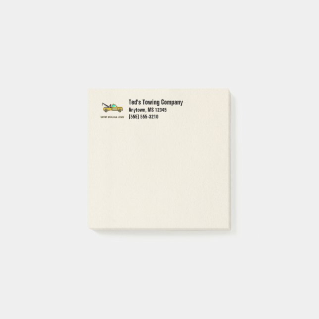 Support Your Local Hook Custom Tow Truck    Post-it Notes (Front)