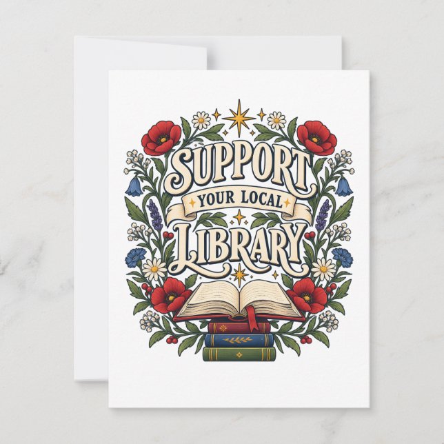 Support your local library invitation (Front)