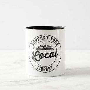 Support Your Local Library Magnet Two-Tone Coffee Mug