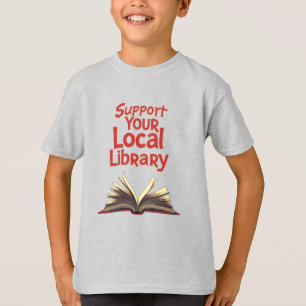 Support Your Local Library Retro Book T-Shirt