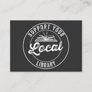 support your local librarY Square Sticker Business Card