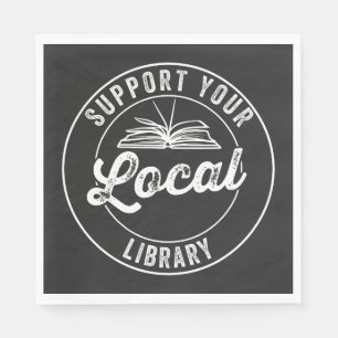 support your local librarY Square Sticker T-Shirt Napkin