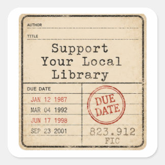 Support Your Local Library - Vintage Card Label