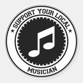 Support Your Local Musician Classic Round Sticker