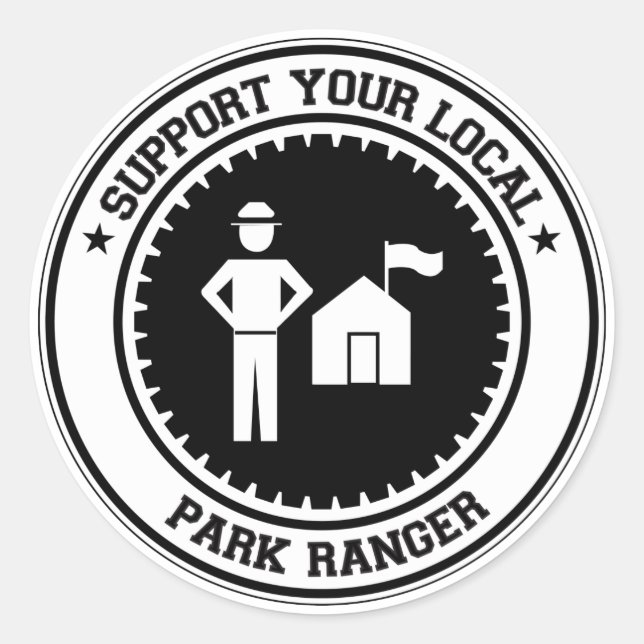 Support Your Local Park Ranger Classic Round Sticker (Front)