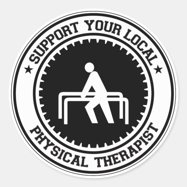 Support Your Local Physical Therapist Classic Round Sticker (Front)