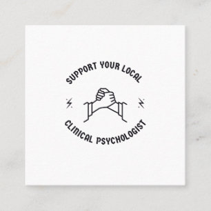 Support your local psychologist square business card