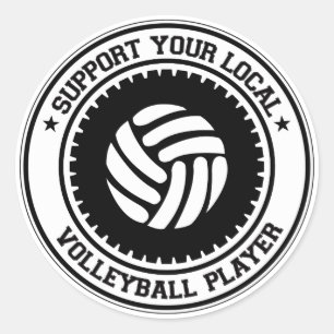 Support Your Local Volleyball Player Classic Round Sticker