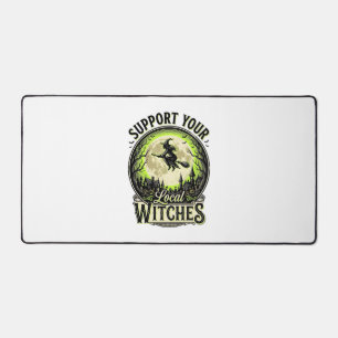 Support Your Local Witches Vintage Halloween Desig Desk Mat