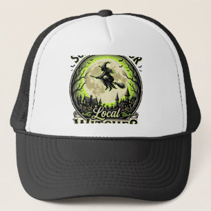 Support Your Local Witches Vintage Halloween Desig Trucker Hat