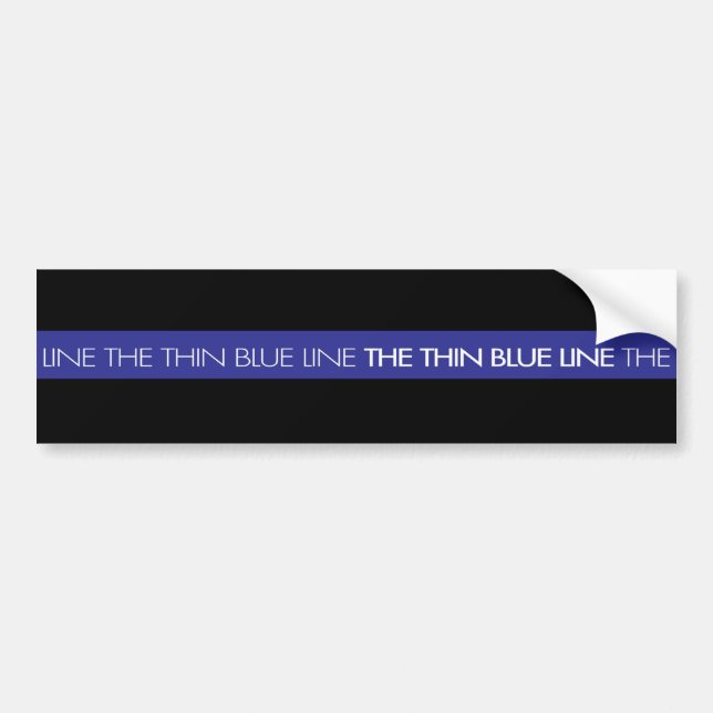 Support your Police Department: The Thin Blue Line Bumper Sticker (Front)
