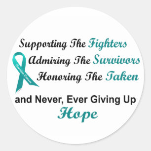 Supporting Admiring Honouring 1 OVARIAN CANCER Classic Round Sticker