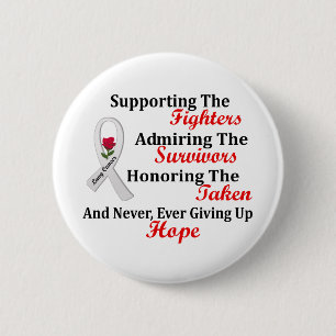 Supporting Admiring Honouring 2 LUNG CANCER 6 Cm Round Badge