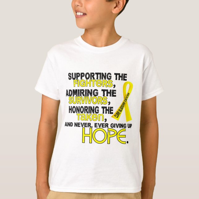 Supporting Admiring Honouring 3.2 Bladder Cancer T-Shirt (Front)