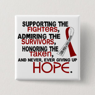 Supporting Admiring Honouring 3.2 Head Neck Cancer 15 Cm Square Badge