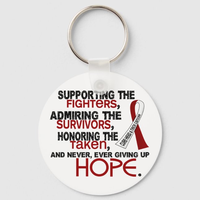 Supporting Admiring Honouring 3.2 Head Neck Cancer Key Ring (Front)