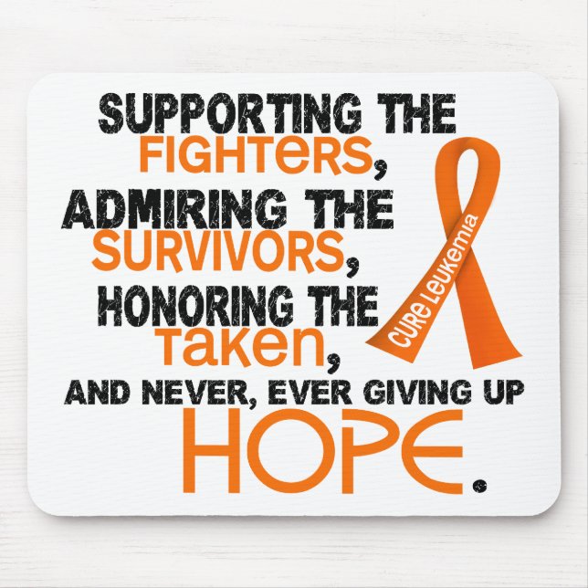 Supporting Admiring Honouring 3.2 Leukaemia Mouse Pad (Front)