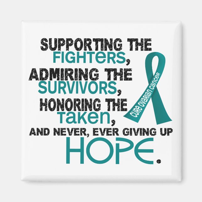 Supporting Admiring Honouring 3.2 Ovarian Cancer Magnet (Front)