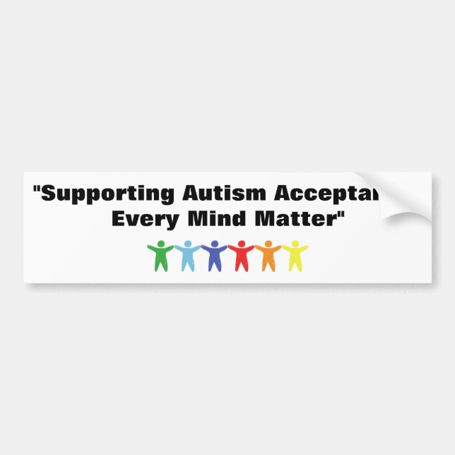 Supporting Autism Acceptance Bumper Sticker (Front)