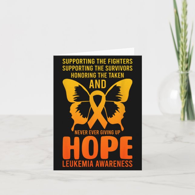 Supporting Fighter Survivor Hope Funny Leukaemia Card (Front)