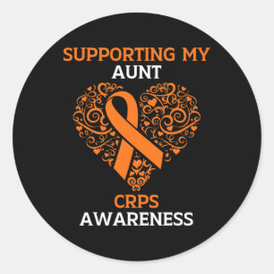 Supporting My Aunt Rsd Crps Awareness Month Orange Classic Round Sticker