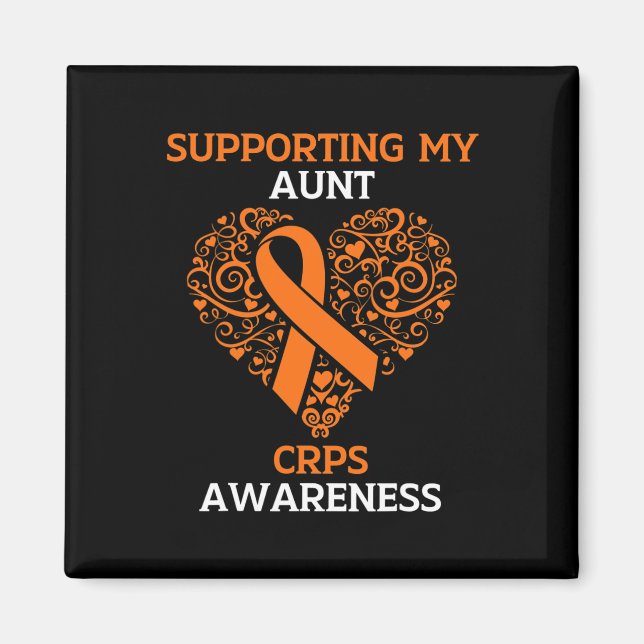 Supporting My Aunt RSD CRPS Awareness Month Orange Magnet (Front)