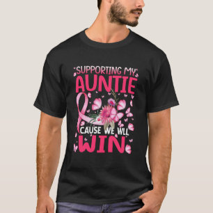 Supporting My Auntie Butterfly Breast Cancer T-Shirt