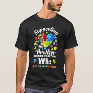 Supporting My Brother Puzzle Autism Awareness Mont T-Shirt