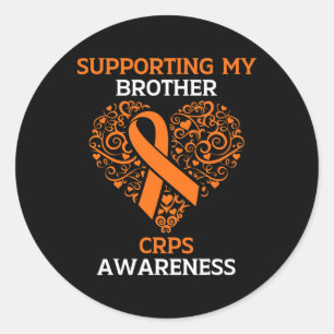 Supporting My Brother Rsd Crps Awareness Month Ora Classic Round Sticker