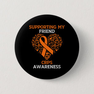Supporting My Friend Rsd Crps Awareness Month Oran 6 Cm Round Badge