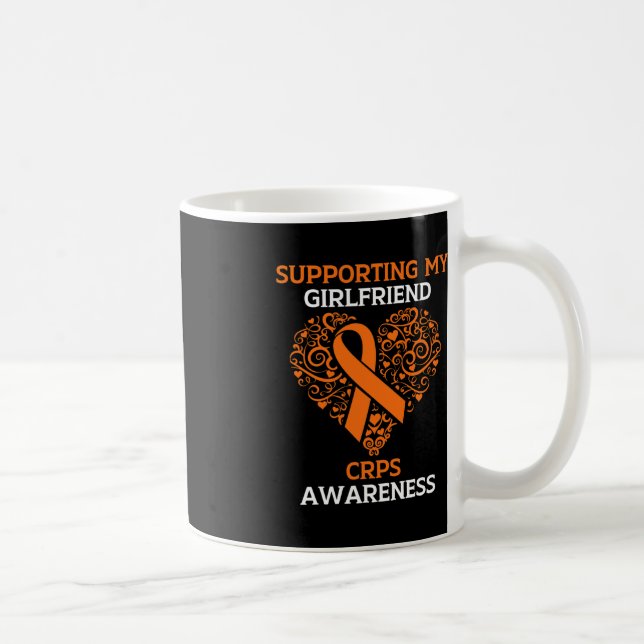 Supporting My Girlfriend RSD CRPS Awareness Orange Coffee Mug (Right)