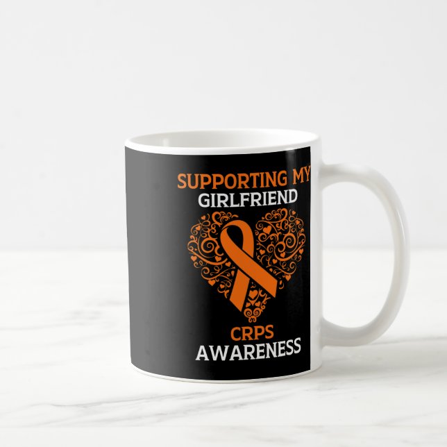 Supporting My Girlfriend Rsd Crps Awareness Orange Coffee Mug (Right)