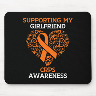 Supporting My Girlfriend RSD CRPS Awareness Orange Mouse Pad