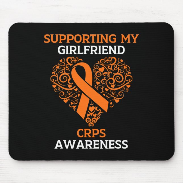 Supporting My Girlfriend RSD CRPS Awareness Orange Mouse Pad (Front)