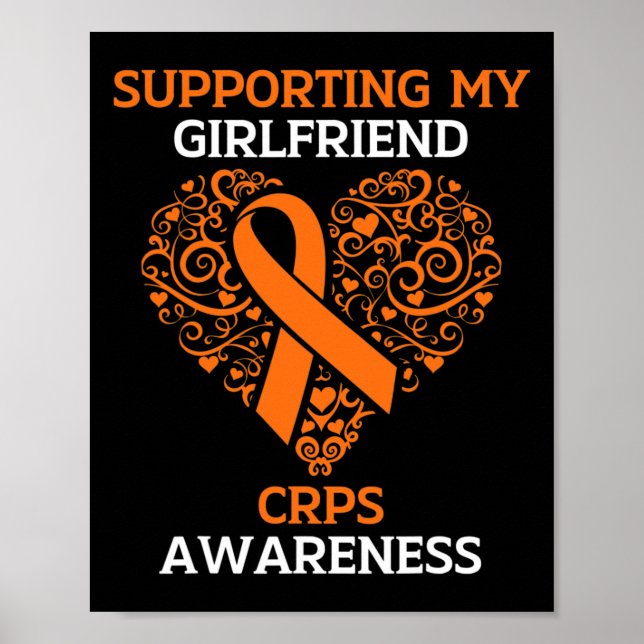 Supporting My Girlfriend RSD CRPS Awareness Orange Poster (Front)