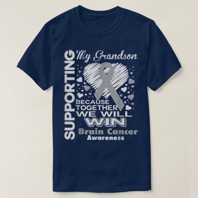 Supporting My Grandson - Brain Cancer Awareness sh T-Shirt (Design Front)