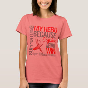 Supporting My Hero - Oral Cancer Awareness T-Shirt