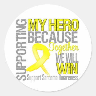 Supporting My Hero - Sarcoma Awareness Classic Round Sticker