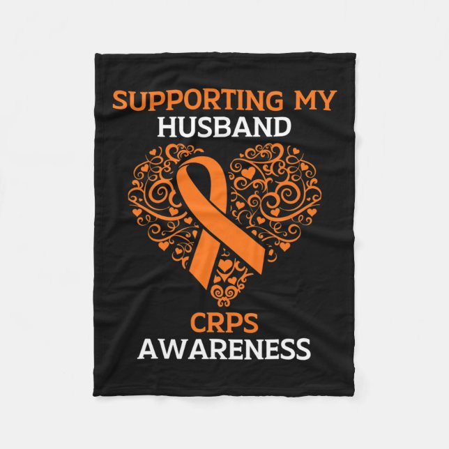 Supporting My Husband Rsd Crps Awareness Month Ora Fleece Blanket (Front)