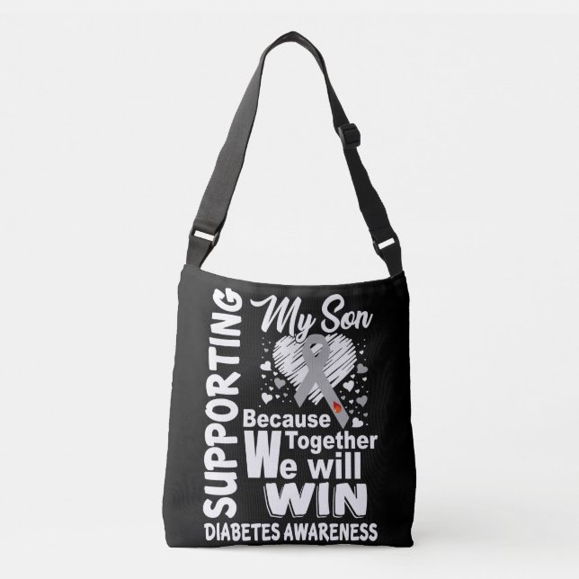 Supporting My Son Diabetes Awareness Month Crossbody Bag (Front)