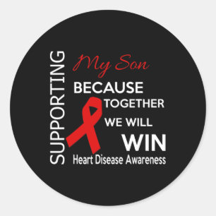 Supporting My Son Heart Disease Awareness 1 Classic Round Sticker