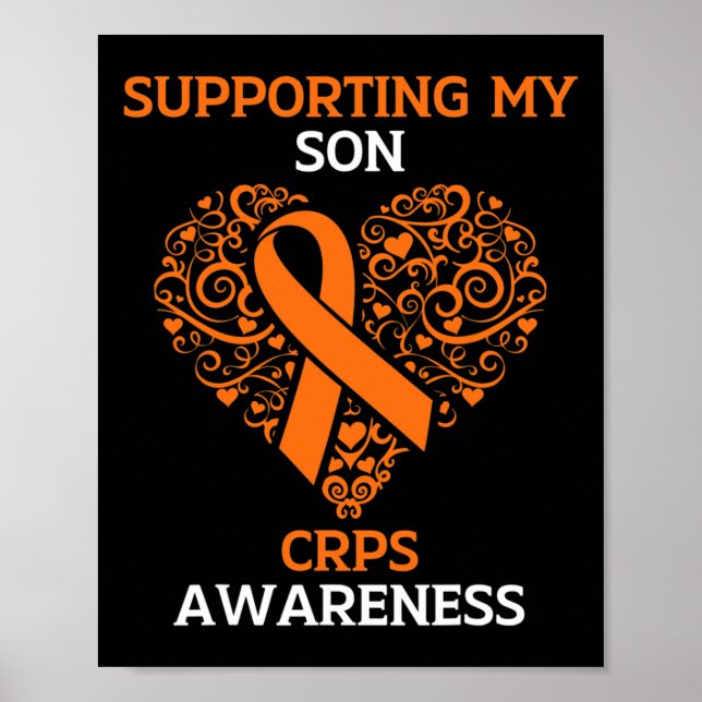 Supporting My Son RSD CRPS Awareness Month Orange  Poster (Front)