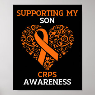 Supporting My Son Rsd Crps Awareness Month Orange  Poster